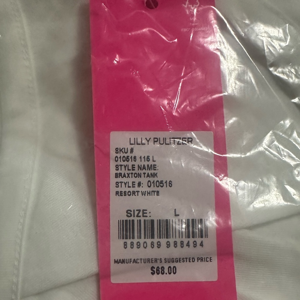Lilly Pulitzer Braxton Tank - White Size Large L - Picture 7 of 7